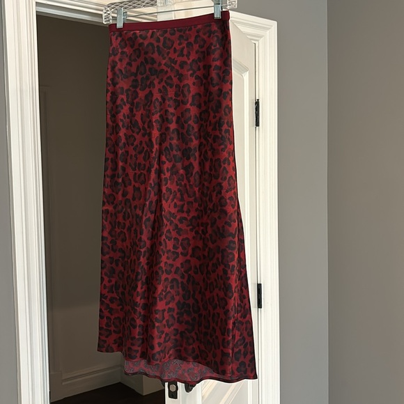 Anine Bing Bar Silk Skirt - Red Leopard - Picture 6 of 6